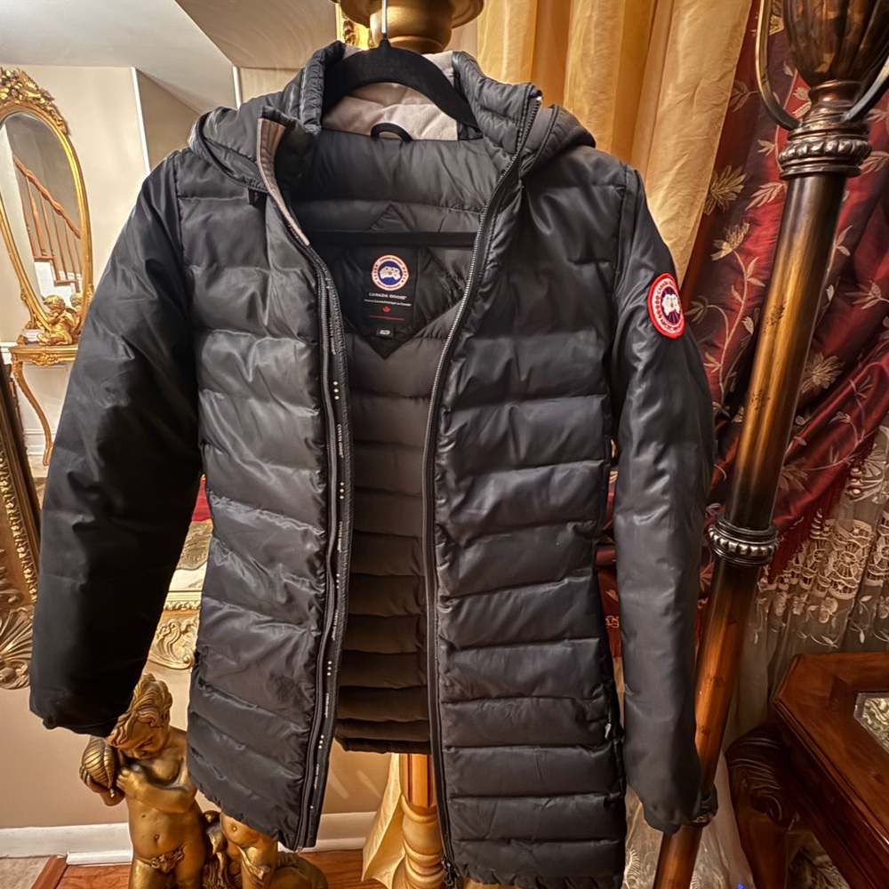 Authentic Canada Goose Black Quilted Down Jacket with Signature Patch Size XS